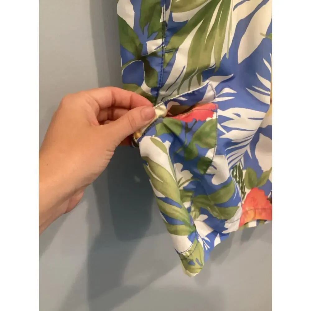 Tommy Bahama Mens Swim Trunks Size XXL Blue Floral Tropical‎ Beach Preppy Shorts